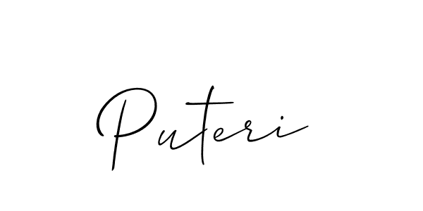 Use a signature maker to create a handwritten signature online. With this signature software, you can design (Allison_Script) your own signature for name Puteri. Puteri signature style 2 images and pictures png