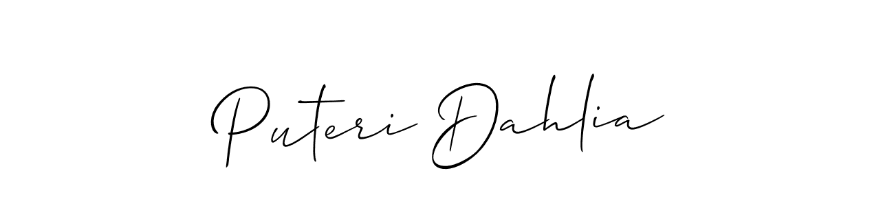 Check out images of Autograph of Puteri Dahlia name. Actor Puteri Dahlia Signature Style. Allison_Script is a professional sign style online. Puteri Dahlia signature style 2 images and pictures png