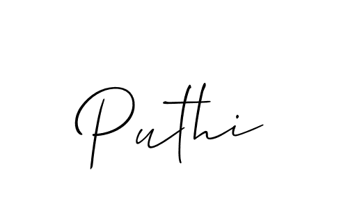 How to Draw Puthi signature style? Allison_Script is a latest design signature styles for name Puthi. Puthi signature style 2 images and pictures png