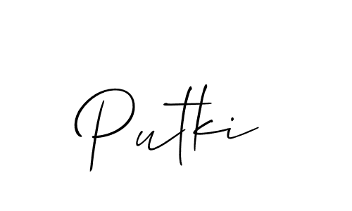 The best way (Allison_Script) to make a short signature is to pick only two or three words in your name. The name Putki include a total of six letters. For converting this name. Putki signature style 2 images and pictures png