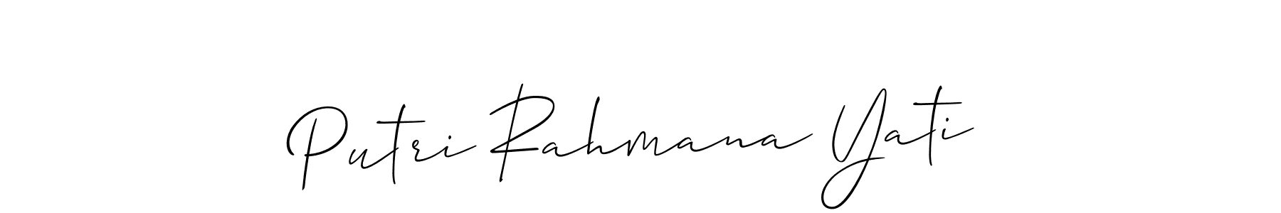Once you've used our free online signature maker to create your best signature Allison_Script style, it's time to enjoy all of the benefits that Putri Rahmana Yati name signing documents. Putri Rahmana Yati signature style 2 images and pictures png
