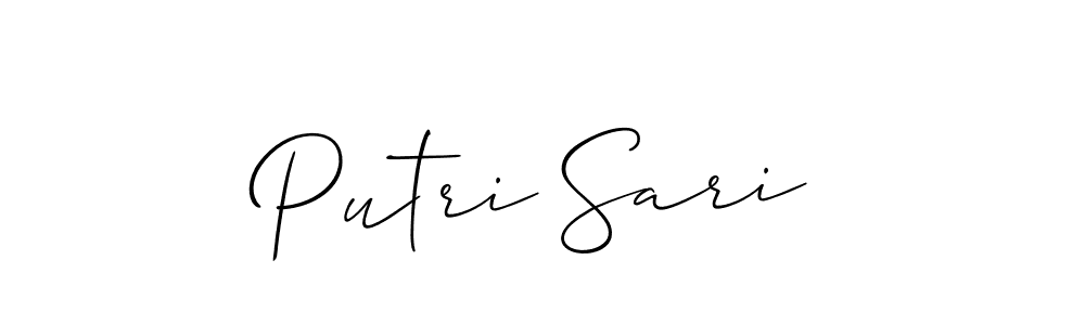 Also You can easily find your signature by using the search form. We will create Putri Sari name handwritten signature images for you free of cost using Allison_Script sign style. Putri Sari signature style 2 images and pictures png