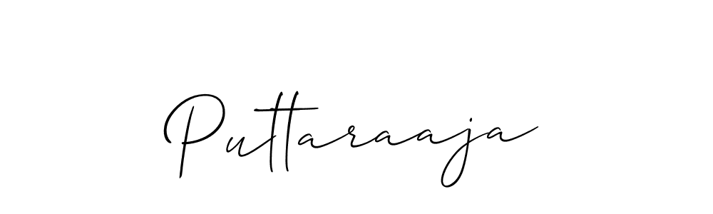 if you are searching for the best signature style for your name Puttaraaja. so please give up your signature search. here we have designed multiple signature styles  using Allison_Script. Puttaraaja signature style 2 images and pictures png