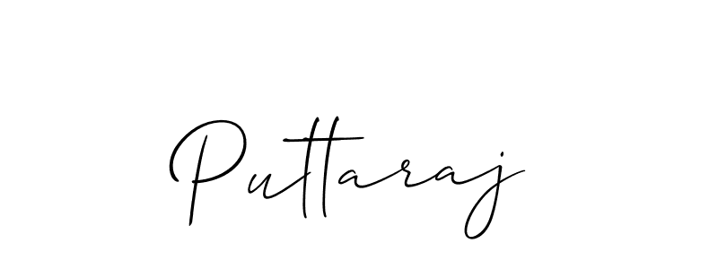 How to make Puttaraj signature? Allison_Script is a professional autograph style. Create handwritten signature for Puttaraj name. Puttaraj signature style 2 images and pictures png