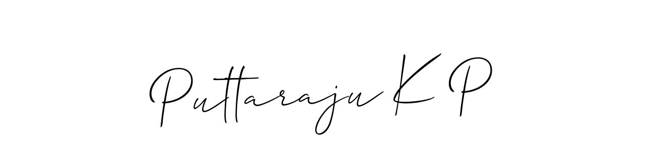 Design your own signature with our free online signature maker. With this signature software, you can create a handwritten (Allison_Script) signature for name Puttaraju K P. Puttaraju K P signature style 2 images and pictures png