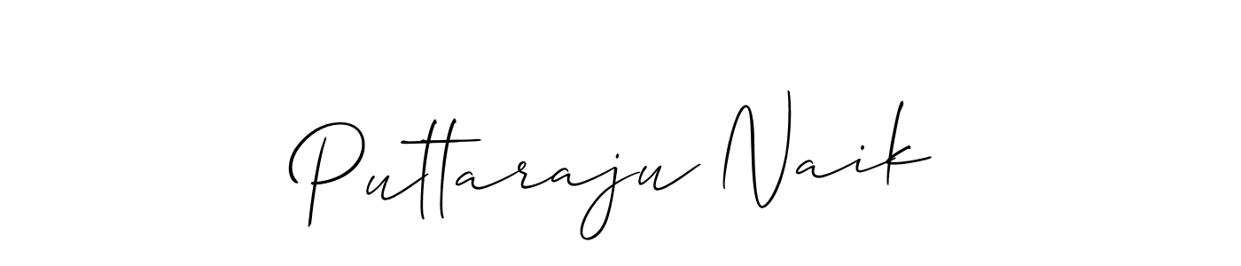How to make Puttaraju Naik name signature. Use Allison_Script style for creating short signs online. This is the latest handwritten sign. Puttaraju Naik signature style 2 images and pictures png