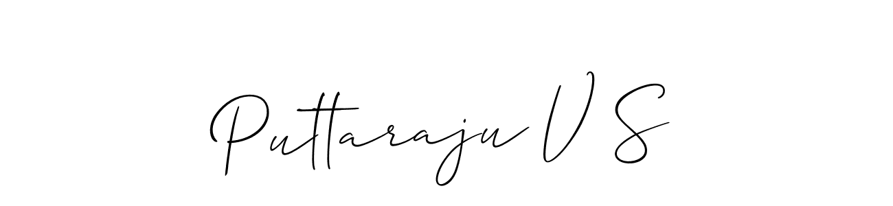 if you are searching for the best signature style for your name Puttaraju V S. so please give up your signature search. here we have designed multiple signature styles  using Allison_Script. Puttaraju V S signature style 2 images and pictures png