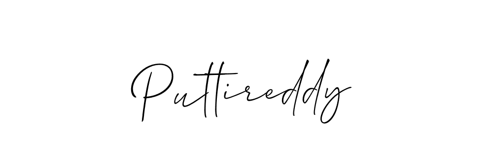Allison_Script is a professional signature style that is perfect for those who want to add a touch of class to their signature. It is also a great choice for those who want to make their signature more unique. Get Puttireddy name to fancy signature for free. Puttireddy signature style 2 images and pictures png