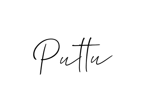 if you are searching for the best signature style for your name Puttu. so please give up your signature search. here we have designed multiple signature styles  using Allison_Script. Puttu signature style 2 images and pictures png