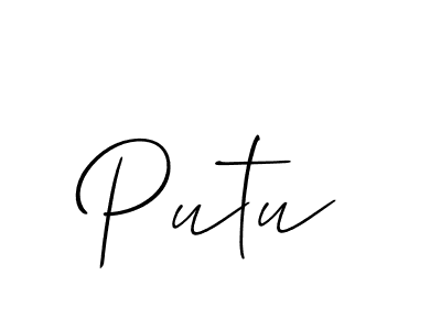 Use a signature maker to create a handwritten signature online. With this signature software, you can design (Allison_Script) your own signature for name Putu. Putu signature style 2 images and pictures png