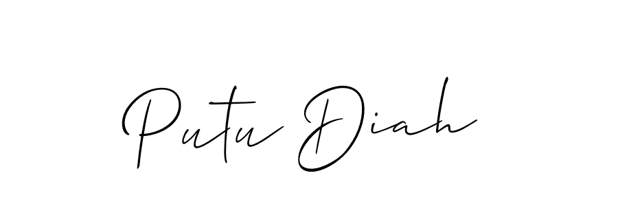 Make a short Putu Diah signature style. Manage your documents anywhere anytime using Allison_Script. Create and add eSignatures, submit forms, share and send files easily. Putu Diah signature style 2 images and pictures png