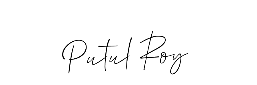 How to Draw Putul Roy signature style? Allison_Script is a latest design signature styles for name Putul Roy. Putul Roy signature style 2 images and pictures png