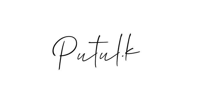 See photos of Putul.k official signature by Spectra . Check more albums & portfolios. Read reviews & check more about Allison_Script font. Putul.k signature style 2 images and pictures png