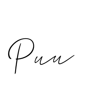 How to make Puu signature? Allison_Script is a professional autograph style. Create handwritten signature for Puu name. Puu signature style 2 images and pictures png