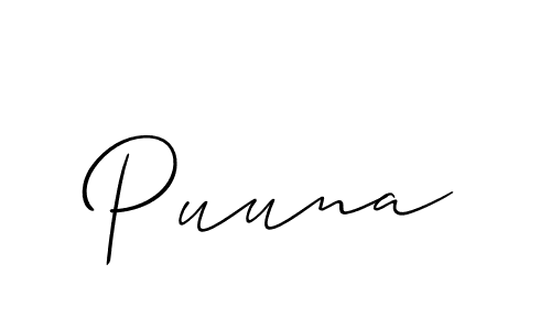 Make a short Puuna signature style. Manage your documents anywhere anytime using Allison_Script. Create and add eSignatures, submit forms, share and send files easily. Puuna signature style 2 images and pictures png