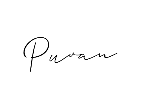 It looks lik you need a new signature style for name Puvan. Design unique handwritten (Allison_Script) signature with our free signature maker in just a few clicks. Puvan signature style 2 images and pictures png