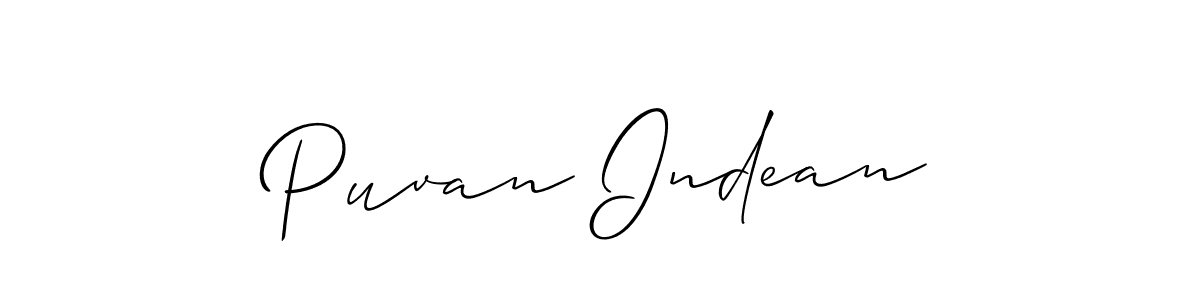 It looks lik you need a new signature style for name Puvan Indean. Design unique handwritten (Allison_Script) signature with our free signature maker in just a few clicks. Puvan Indean signature style 2 images and pictures png