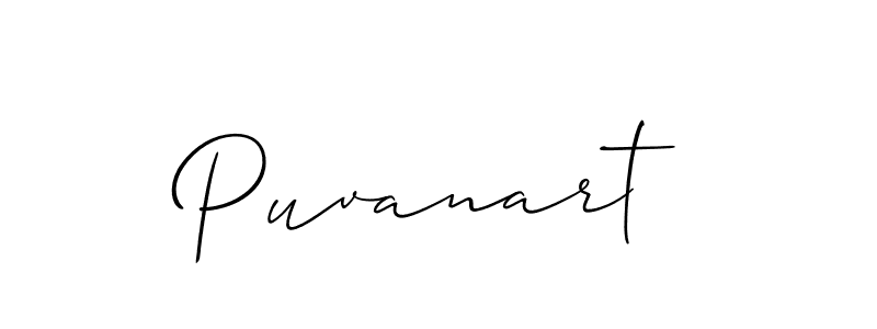 Use a signature maker to create a handwritten signature online. With this signature software, you can design (Allison_Script) your own signature for name Puvanart. Puvanart signature style 2 images and pictures png