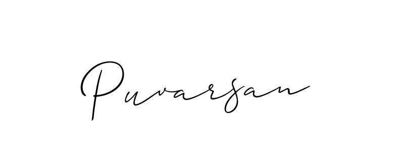 Also You can easily find your signature by using the search form. We will create Puvarsan name handwritten signature images for you free of cost using Allison_Script sign style. Puvarsan signature style 2 images and pictures png