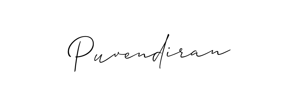 Use a signature maker to create a handwritten signature online. With this signature software, you can design (Allison_Script) your own signature for name Puvendiran. Puvendiran signature style 2 images and pictures png