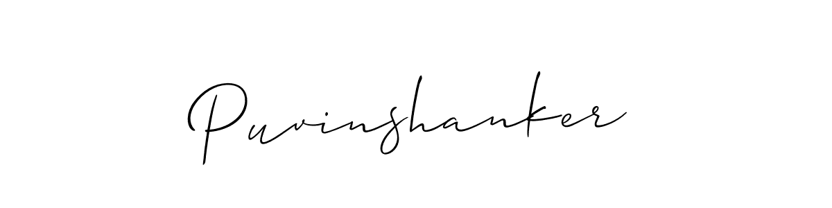 Allison_Script is a professional signature style that is perfect for those who want to add a touch of class to their signature. It is also a great choice for those who want to make their signature more unique. Get Puvinshanker name to fancy signature for free. Puvinshanker signature style 2 images and pictures png