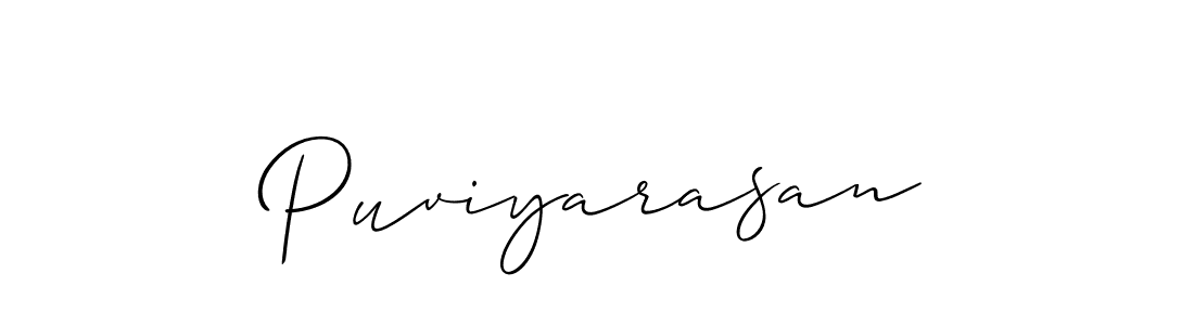 Design your own signature with our free online signature maker. With this signature software, you can create a handwritten (Allison_Script) signature for name Puviyarasan. Puviyarasan signature style 2 images and pictures png