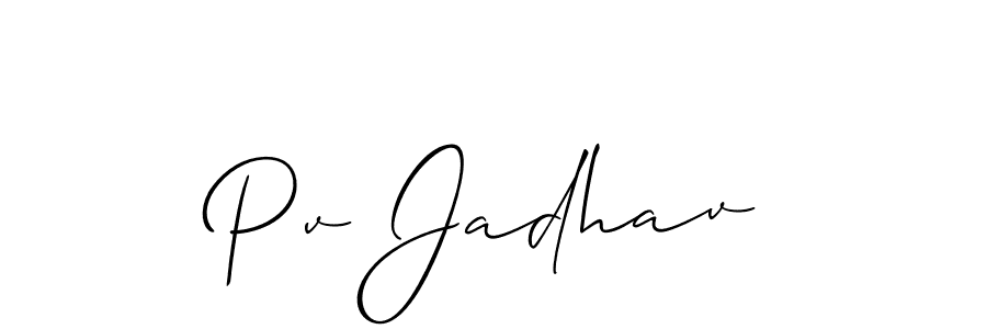 How to make Pv Jadhav signature? Allison_Script is a professional autograph style. Create handwritten signature for Pv Jadhav name. Pv Jadhav signature style 2 images and pictures png