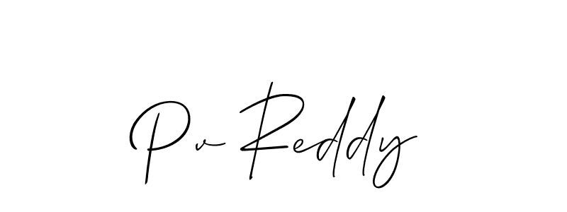 The best way (Allison_Script) to make a short signature is to pick only two or three words in your name. The name Pv Reddy include a total of six letters. For converting this name. Pv Reddy signature style 2 images and pictures png