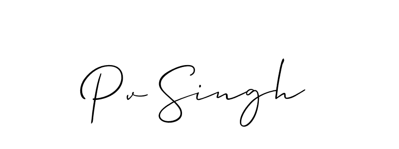 Use a signature maker to create a handwritten signature online. With this signature software, you can design (Allison_Script) your own signature for name Pv Singh. Pv Singh signature style 2 images and pictures png