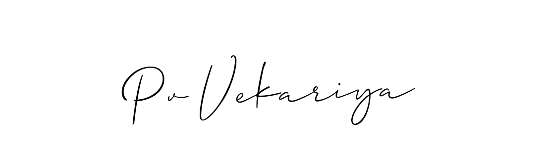 Use a signature maker to create a handwritten signature online. With this signature software, you can design (Allison_Script) your own signature for name Pv Vekariya. Pv Vekariya signature style 2 images and pictures png