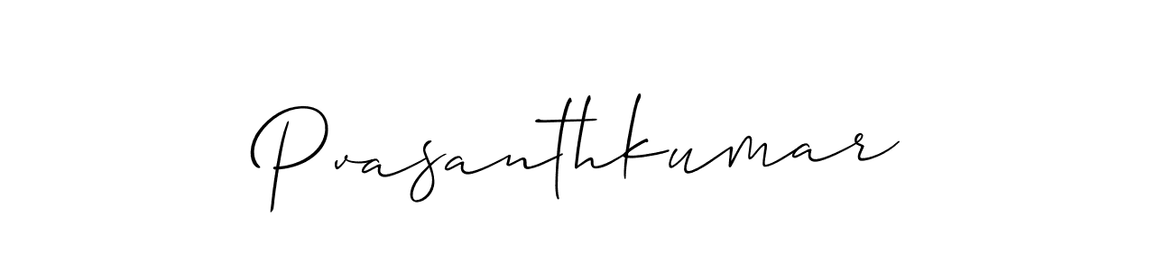 The best way (Allison_Script) to make a short signature is to pick only two or three words in your name. The name Pvasanthkumar include a total of six letters. For converting this name. Pvasanthkumar signature style 2 images and pictures png