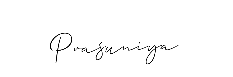 Use a signature maker to create a handwritten signature online. With this signature software, you can design (Allison_Script) your own signature for name Pvasuniya. Pvasuniya signature style 2 images and pictures png