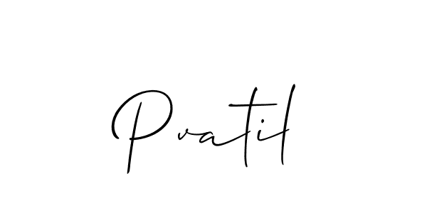 Use a signature maker to create a handwritten signature online. With this signature software, you can design (Allison_Script) your own signature for name Pvatil. Pvatil signature style 2 images and pictures png