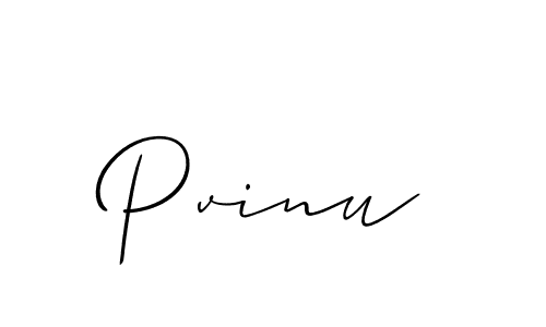 Pvinu stylish signature style. Best Handwritten Sign (Allison_Script) for my name. Handwritten Signature Collection Ideas for my name Pvinu. Pvinu signature style 2 images and pictures png