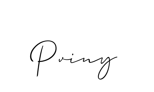 Allison_Script is a professional signature style that is perfect for those who want to add a touch of class to their signature. It is also a great choice for those who want to make their signature more unique. Get Pviny name to fancy signature for free. Pviny signature style 2 images and pictures png