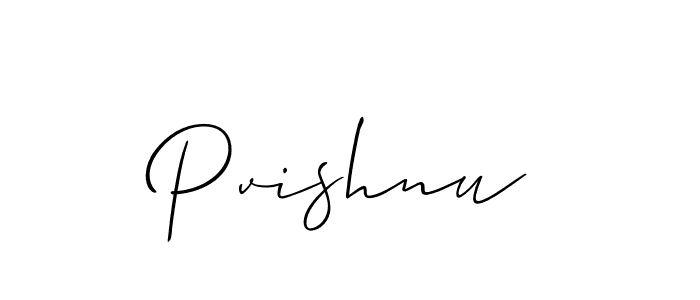 Design your own signature with our free online signature maker. With this signature software, you can create a handwritten (Allison_Script) signature for name Pvishnu. Pvishnu signature style 2 images and pictures png