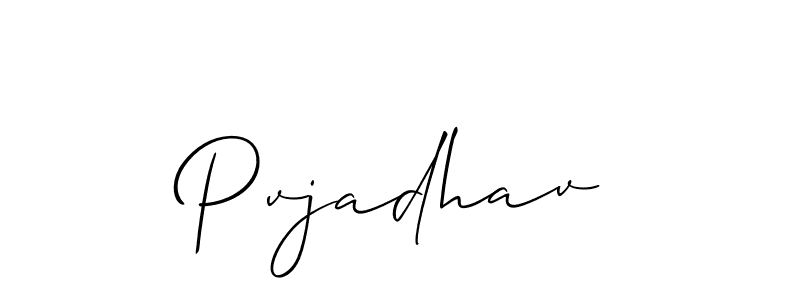 Create a beautiful signature design for name Pvjadhav. With this signature (Allison_Script) fonts, you can make a handwritten signature for free. Pvjadhav signature style 2 images and pictures png