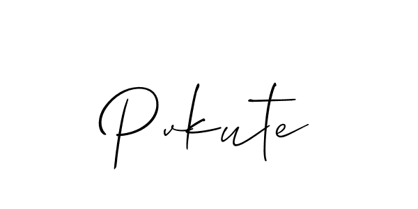 The best way (Allison_Script) to make a short signature is to pick only two or three words in your name. The name Pvkute include a total of six letters. For converting this name. Pvkute signature style 2 images and pictures png