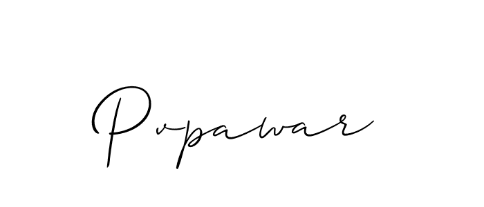 Make a beautiful signature design for name Pvpawar. With this signature (Allison_Script) style, you can create a handwritten signature for free. Pvpawar signature style 2 images and pictures png