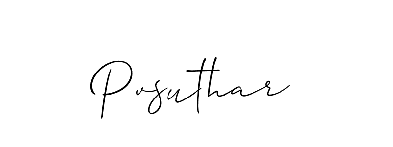 Similarly Allison_Script is the best handwritten signature design. Signature creator online .You can use it as an online autograph creator for name Pvsuthar. Pvsuthar signature style 2 images and pictures png