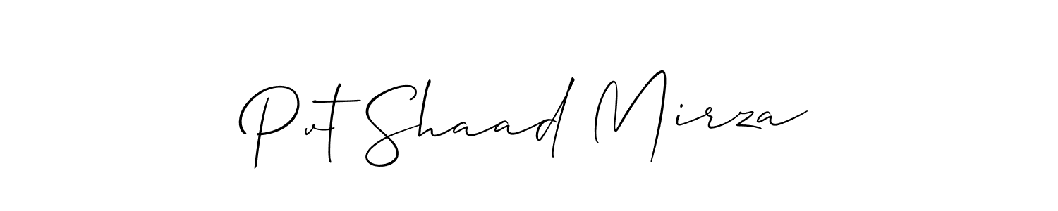 How to make Pvt Shaad Mirza signature? Allison_Script is a professional autograph style. Create handwritten signature for Pvt Shaad Mirza name. Pvt Shaad Mirza signature style 2 images and pictures png