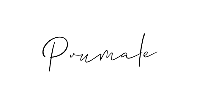 Create a beautiful signature design for name Pvumale. With this signature (Allison_Script) fonts, you can make a handwritten signature for free. Pvumale signature style 2 images and pictures png