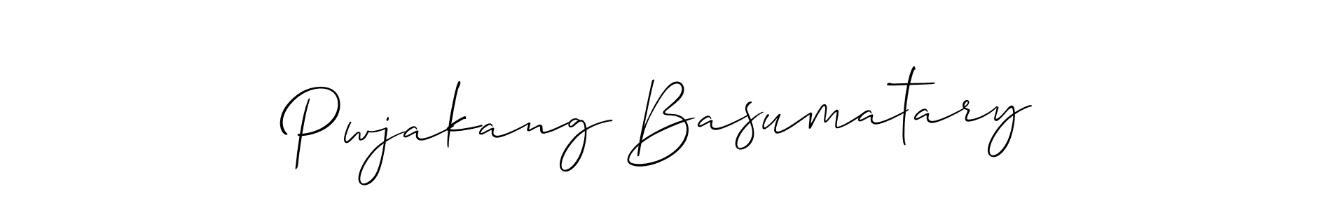 Similarly Allison_Script is the best handwritten signature design. Signature creator online .You can use it as an online autograph creator for name Pwjakang Basumatary. Pwjakang Basumatary signature style 2 images and pictures png