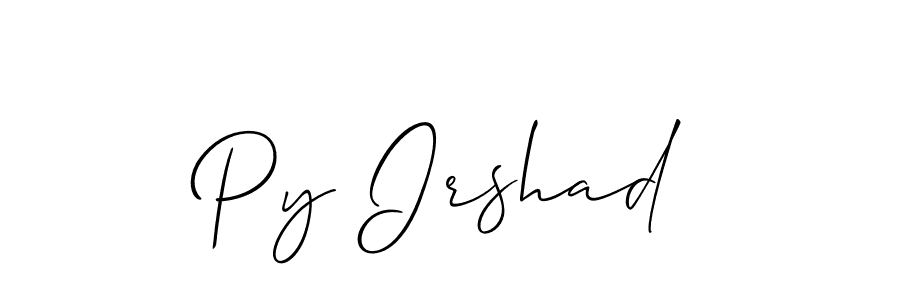 if you are searching for the best signature style for your name Py Irshad. so please give up your signature search. here we have designed multiple signature styles  using Allison_Script. Py Irshad signature style 2 images and pictures png