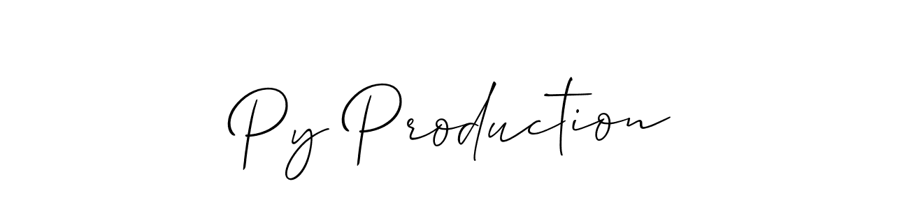 Also we have Py Production name is the best signature style. Create professional handwritten signature collection using Allison_Script autograph style. Py Production signature style 2 images and pictures png