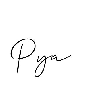 Make a beautiful signature design for name Pya. With this signature (Allison_Script) style, you can create a handwritten signature for free. Pya signature style 2 images and pictures png