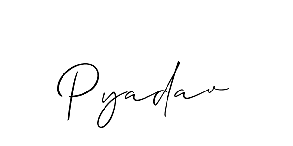 Design your own signature with our free online signature maker. With this signature software, you can create a handwritten (Allison_Script) signature for name Pyadav. Pyadav signature style 2 images and pictures png