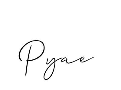 The best way (Allison_Script) to make a short signature is to pick only two or three words in your name. The name Pyae include a total of six letters. For converting this name. Pyae signature style 2 images and pictures png