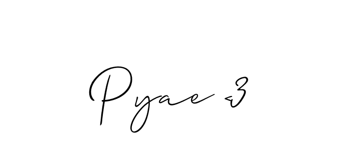 Pyae <3 stylish signature style. Best Handwritten Sign (Allison_Script) for my name. Handwritten Signature Collection Ideas for my name Pyae <3. Pyae <3 signature style 2 images and pictures png