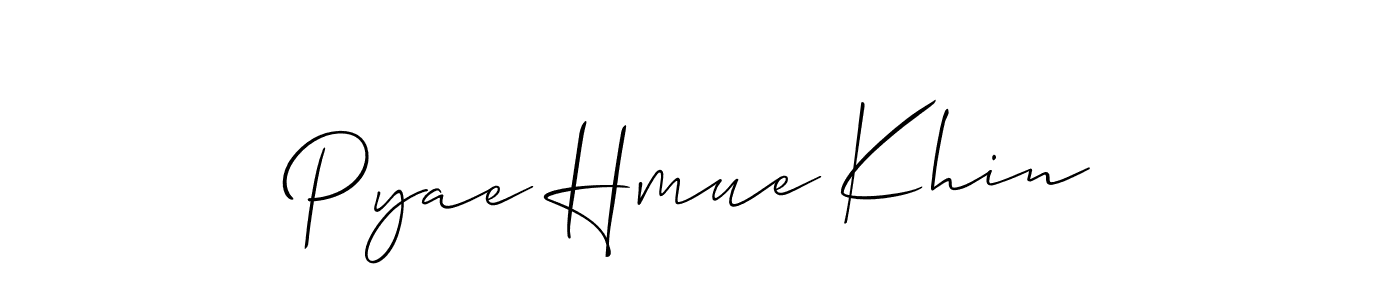 Use a signature maker to create a handwritten signature online. With this signature software, you can design (Allison_Script) your own signature for name Pyae Hmue Khin. Pyae Hmue Khin signature style 2 images and pictures png